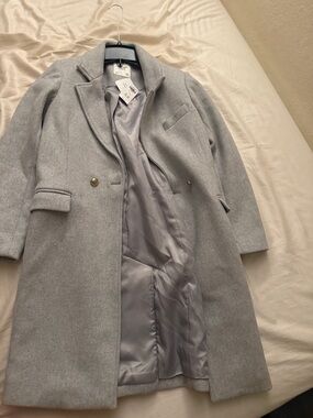 Abercrombie & Fitch Light Gray Wool Pea Coat